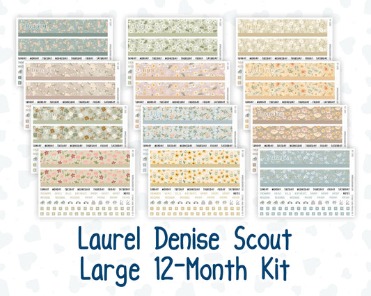 Laurel Denise Large Scout Planner - Portrait - 12-Month Kit - 2026/2027 - Floral Collection