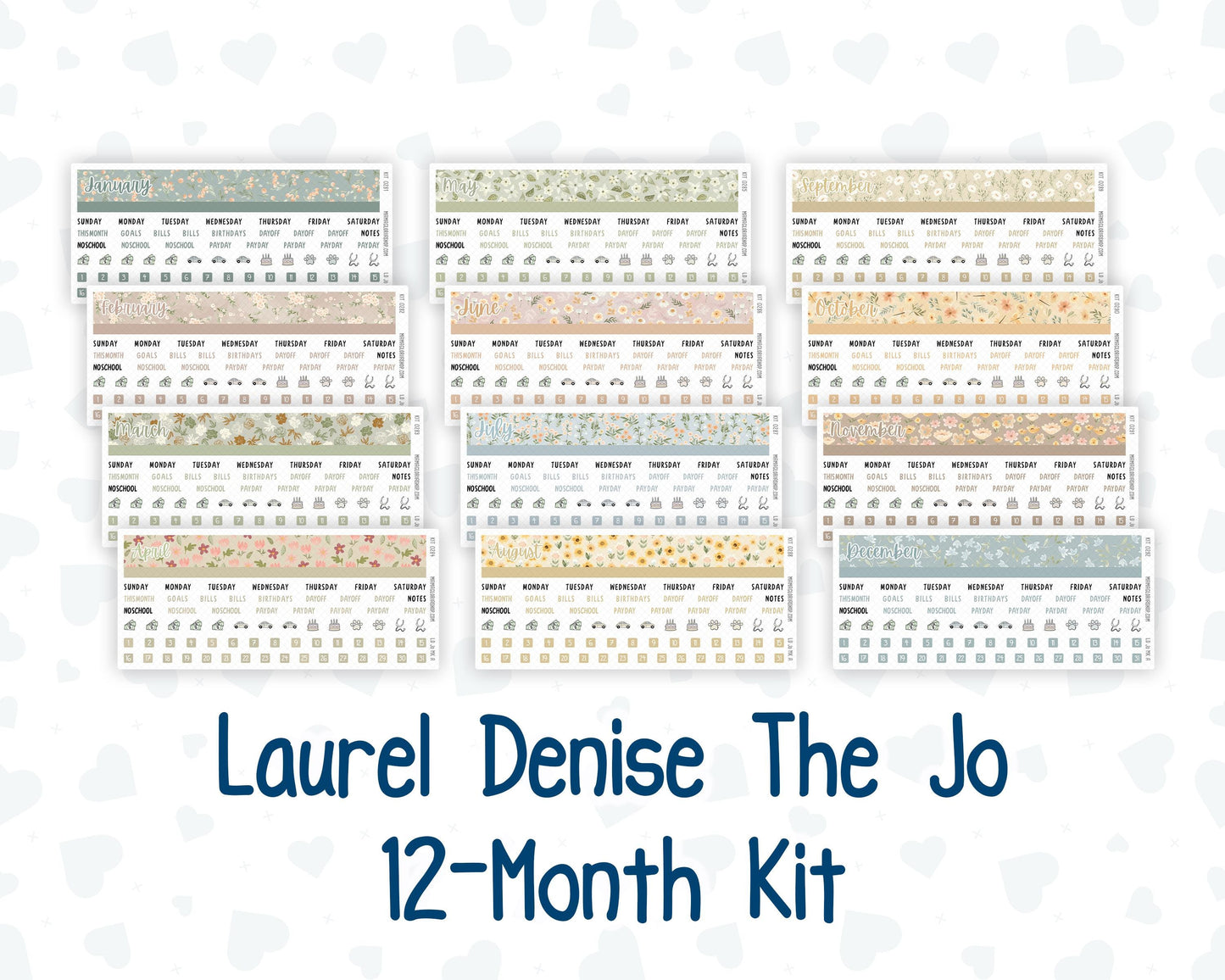 12-Month Kit- Laurel Denise Pop-Up - The Jo Planner - 2026/2027 - Floral Collection