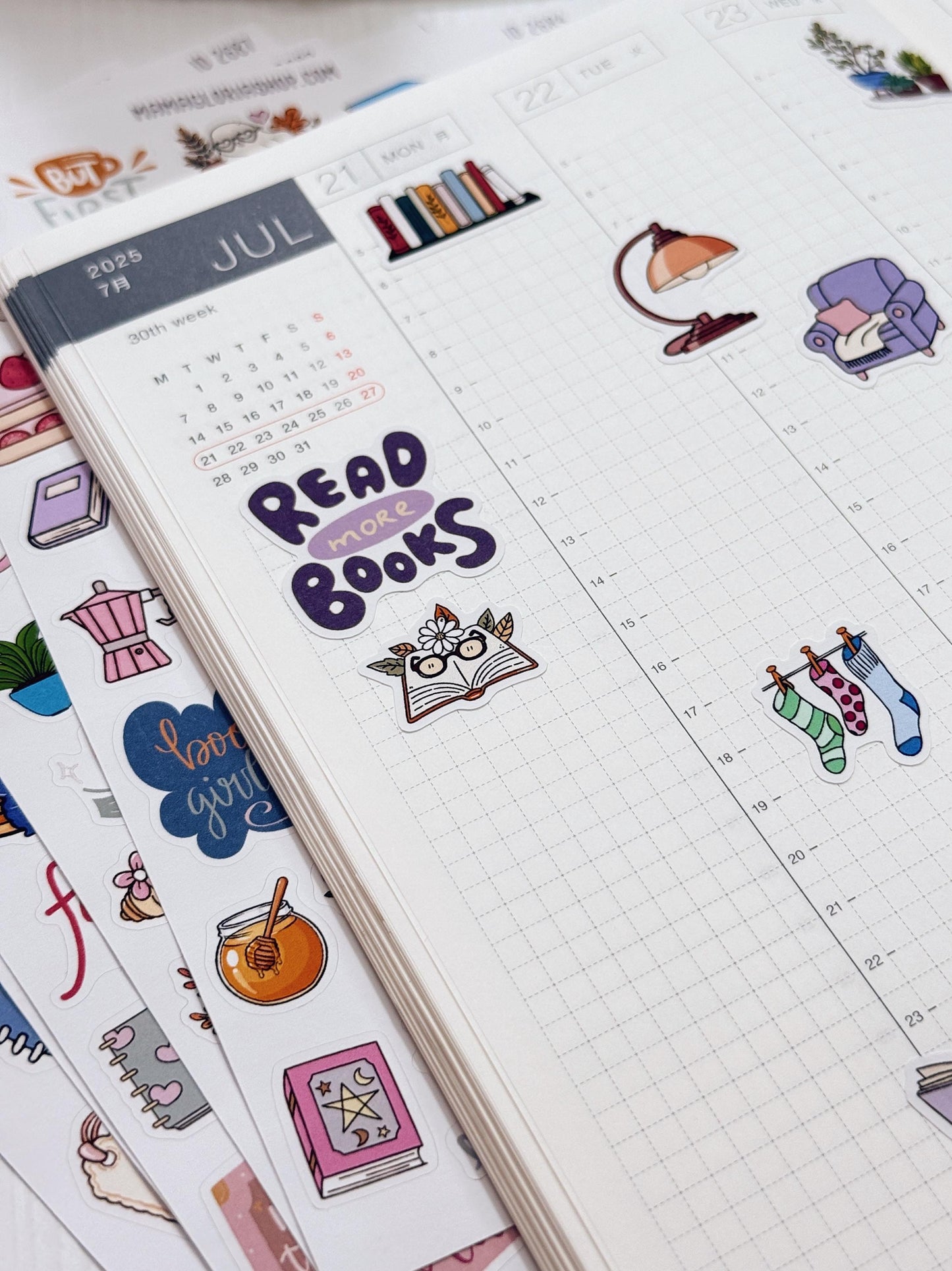 Bookish Life Sticker Pack | Reading Journal Stickers | Book Lover Planner Stickers | Cozy Reading Stickers