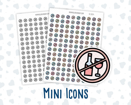 Sober - No Alcohol - Alcohol Free - No Drinking - Planner Icon Sticker