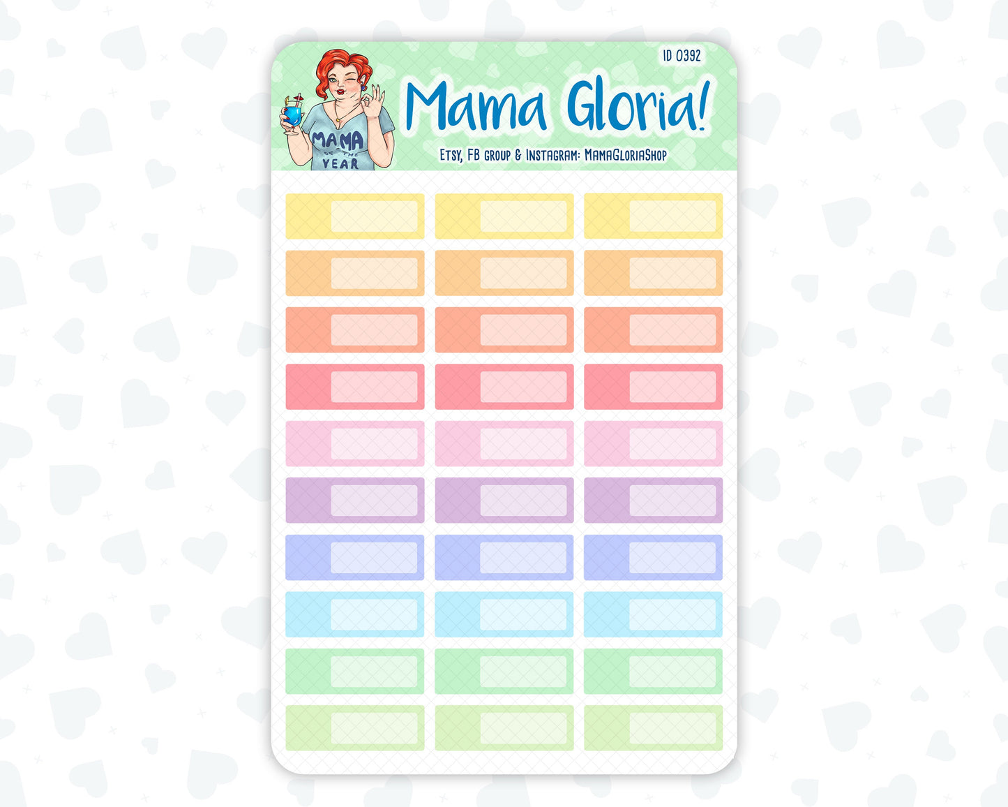 Quarter box, note box with place for sticker for planners, ID 0392/0393/0394/0395/0396/0397/0398/0399/0400/0401/0402