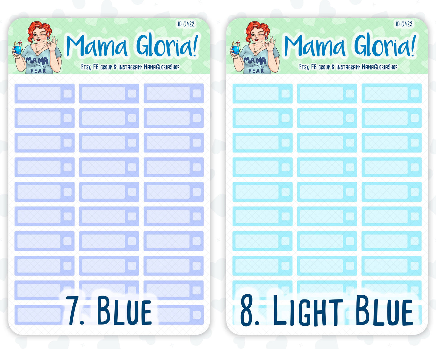 Quarter box, note box with checkbox for planners, ID 0415/0416/0417/0418/0419/0420/0421/0422/0423/0424/0425