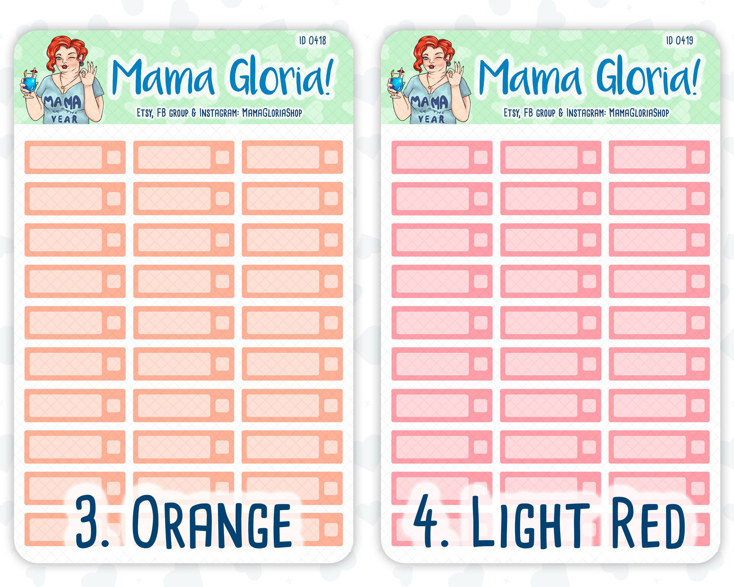 Quarter box, note box with checkbox for planners, ID 0415/0416/0417/0418/0419/0420/0421/0422/0423/0424/0425