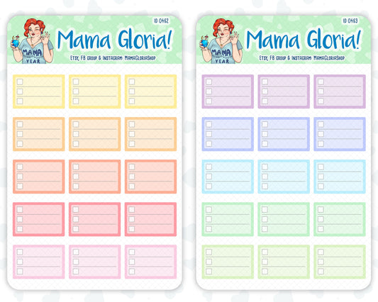 Half box, lined checklist, stickers for planners, ID 0462/0463/0464/0465/0466/0467/0468/0469/0470/0471/0472/0473
