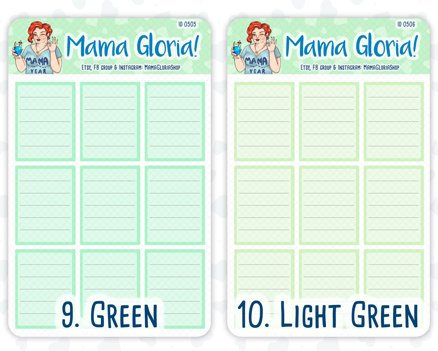 Full box, lined note box stickers for planners, ID 0496/0497/0498/0499/0500/0501/0502/0503/0504/0505/0506