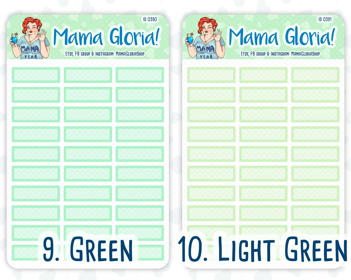 Quarter box, note box stickers for planners, ID 0381/0382/0383/0384/0385/0386/0387/0388/0389/0390/0391