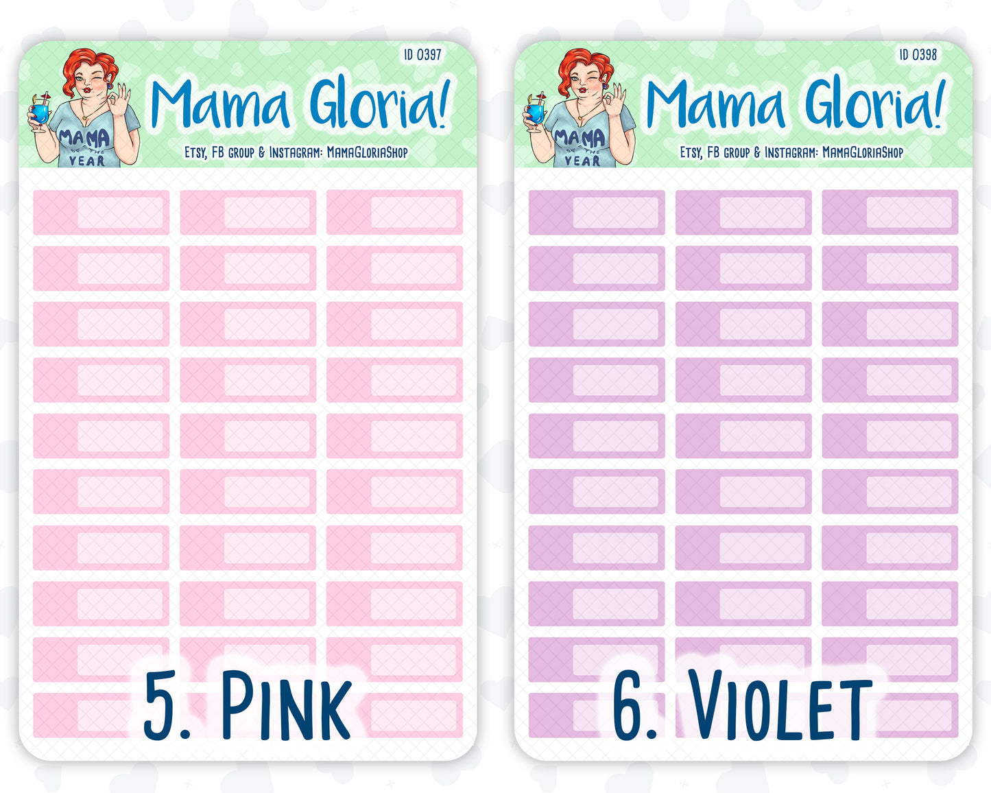 Quarter box, note box with place for sticker for planners, ID 0392/0393/0394/0395/0396/0397/0398/0399/0400/0401/0402