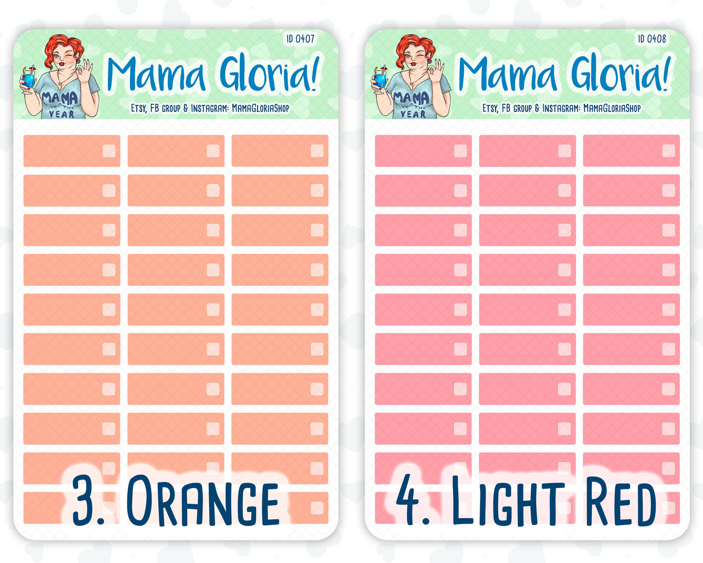 Quarter box with checkbox for planners, ID 0403/0405/0406/0407/0408/0409/0410/0411/0412/0413/0414