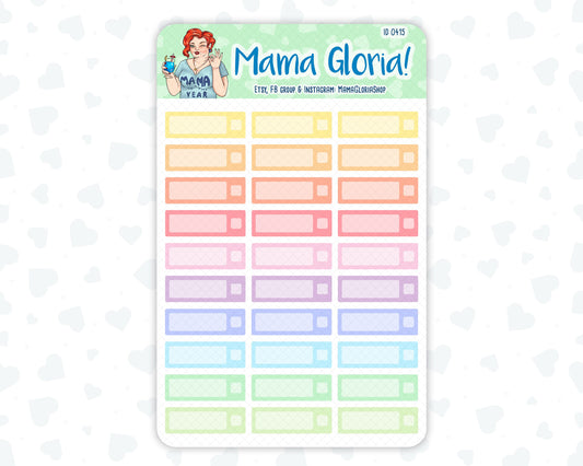 Quarter box, note box with checkbox for planners, ID 0415/0416/0417/0418/0419/0420/0421/0422/0423/0424/0425