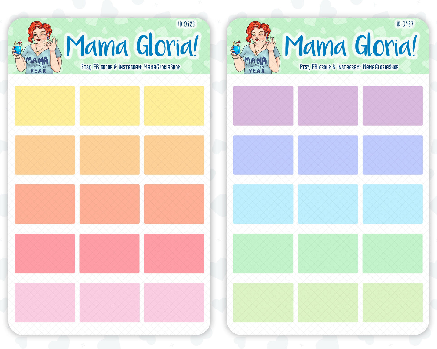 Half box stickers for planners, ID 0426/0427/0428/0429/0430/0431/0432/0433/0434/0435/0436/0437