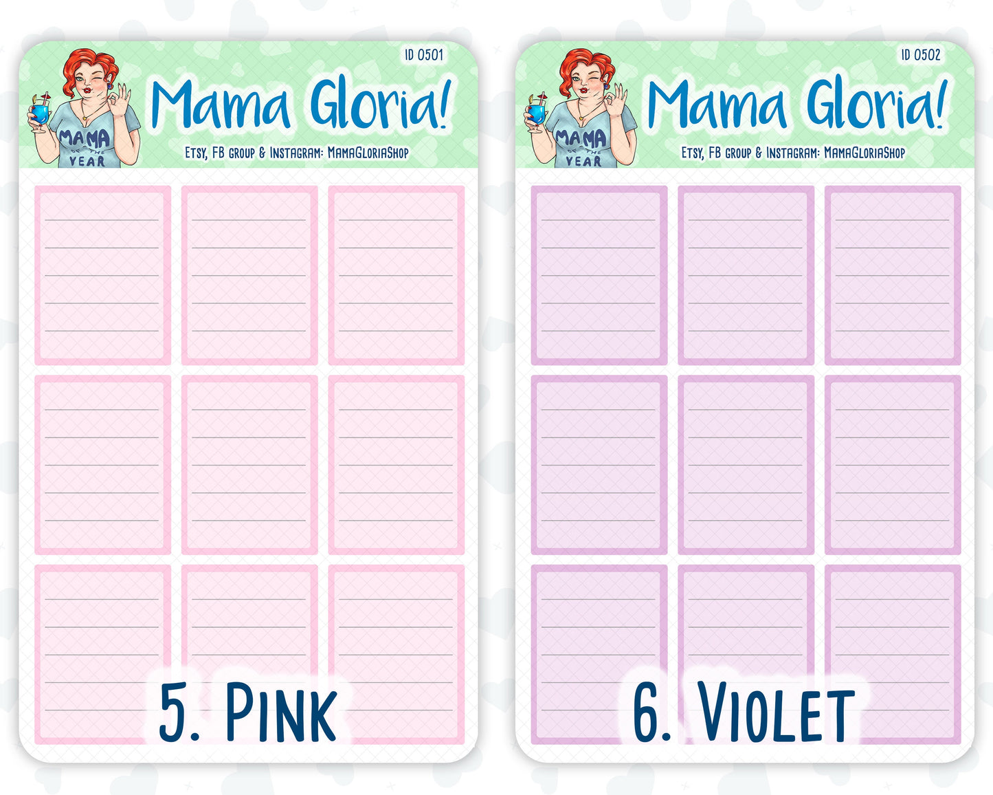 Full box, lined note box stickers for planners, ID 0496/0497/0498/0499/0500/0501/0502/0503/0504/0505/0506