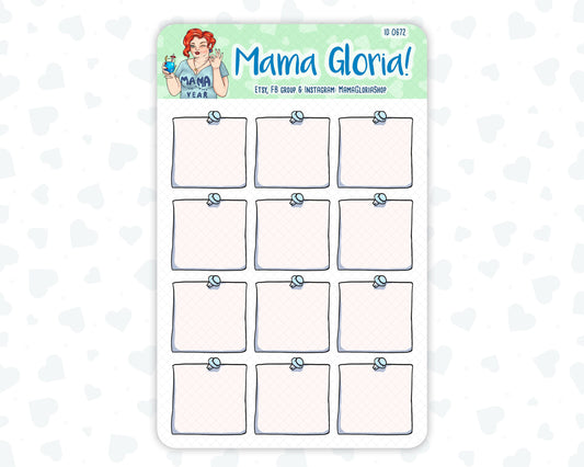 Sticky notes, stickers for planners, ID 0672/0673