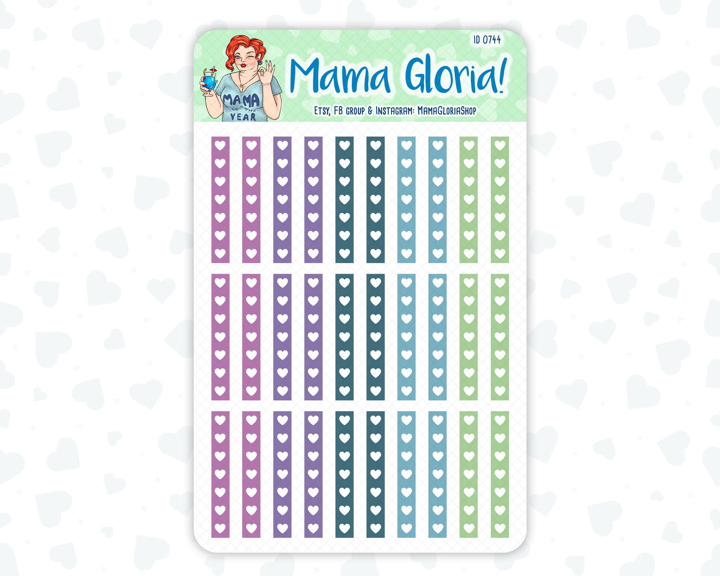 Check box strips pannels for planners, ID 0742, 0743, 0744