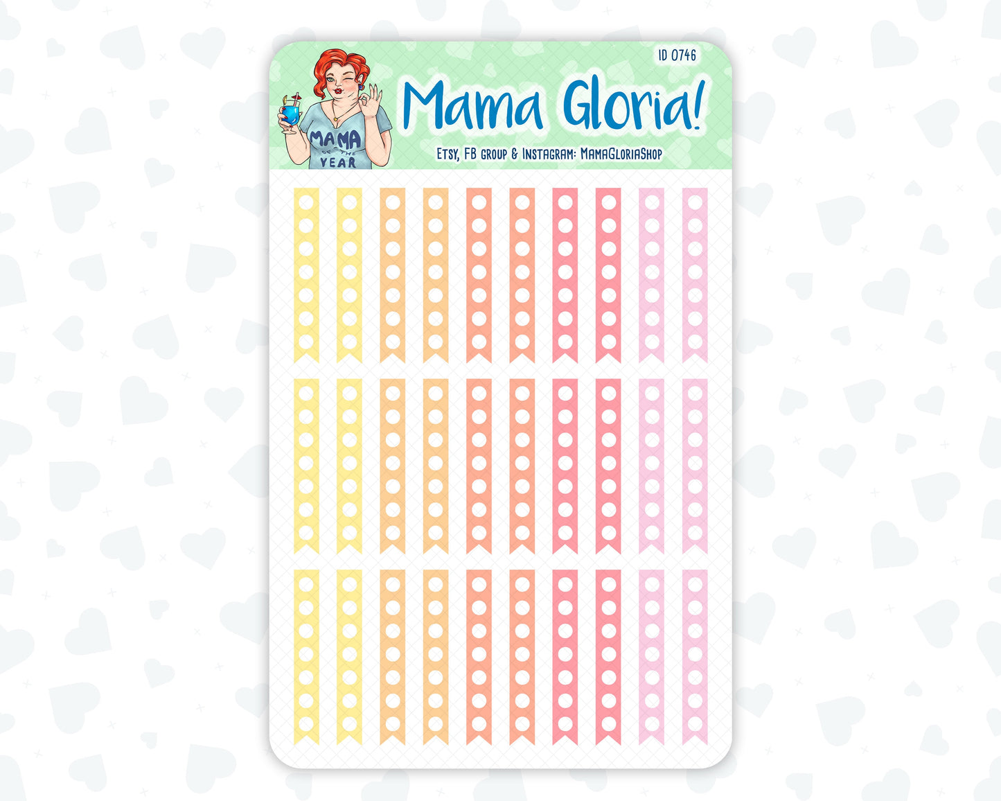 Check box flags strips pannels for planners, ID 0745, 0746, 0747