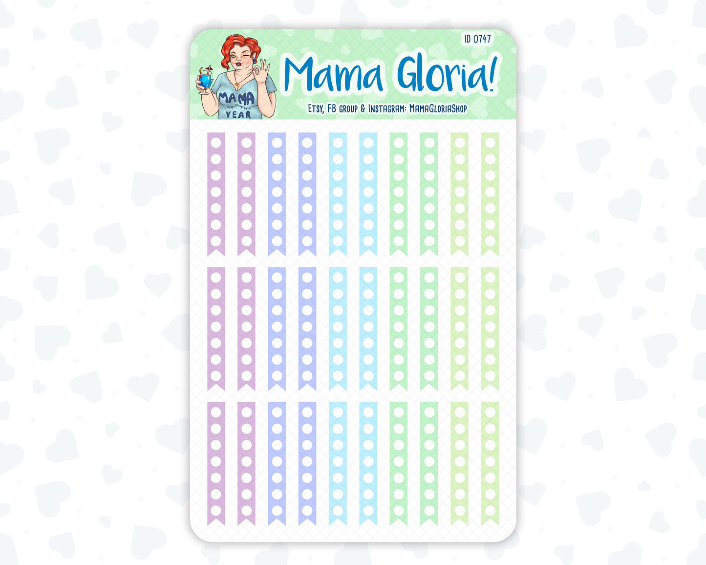 Check box flags strips pannels for planners, ID 0745, 0746, 0747