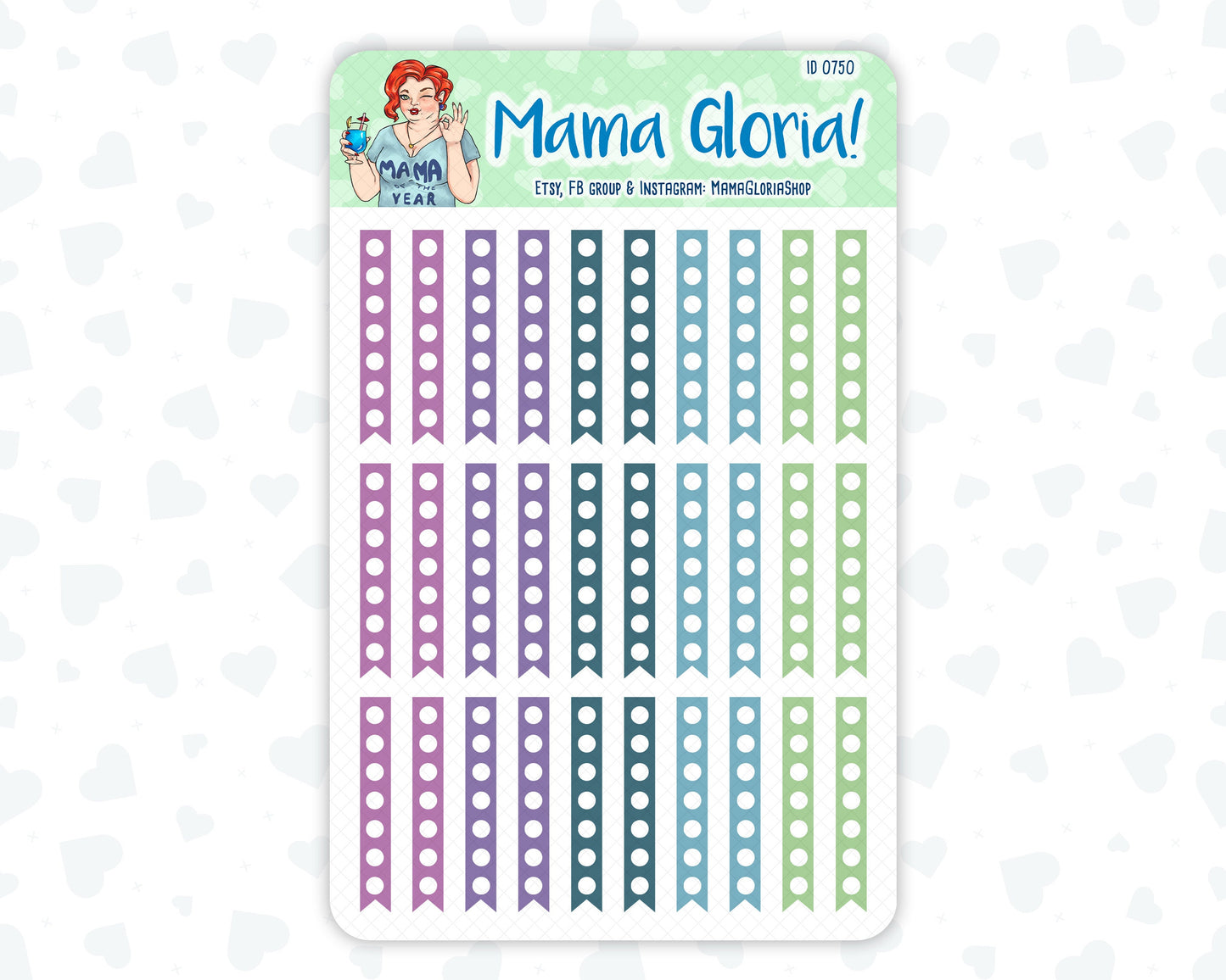 Check box flags strips pannels for planners, ID 0748, 0749, 0750