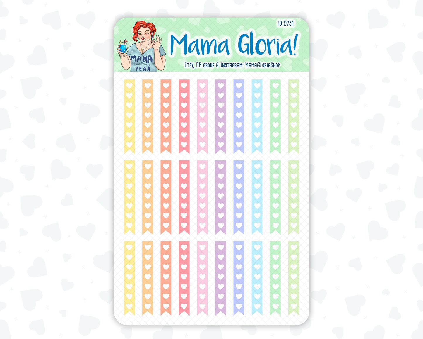 Check box flags strips pannels for planners, ID 0751, 0752, 0753