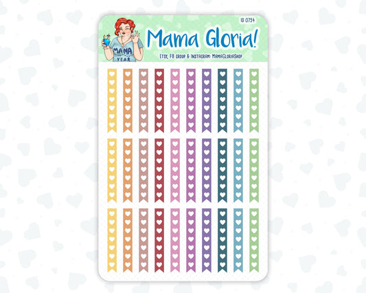 Check box flags strips pannels for planners, ID 0754, 0755, 0756