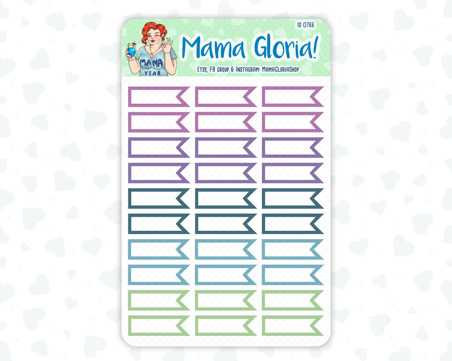 Quarter box, flags, pannels for planners, ID 0764, 0765, 0766