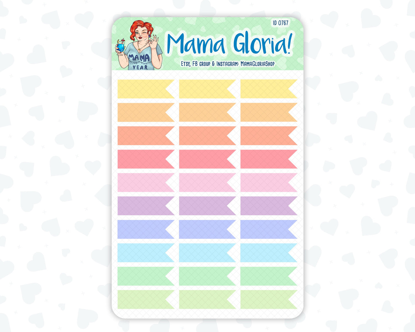 Quarter box, flags, pannels for planners, ID 0767, 0768, 0769