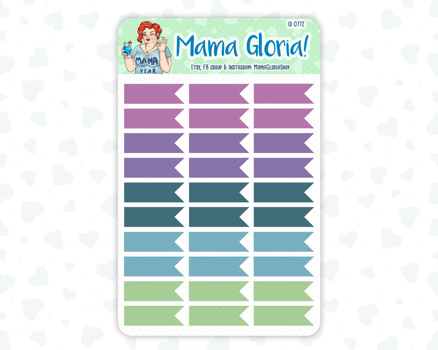 Quarter box, flags, pannels for planners, ID 0770, 0771, 0772