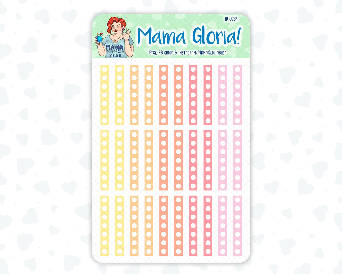 Check box strips pannels for planners, ID 0733, 0734, 0735