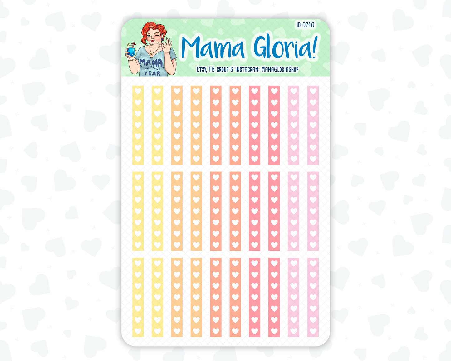 Check box strips pannels for planners, ID 0739, 0740, 0741
