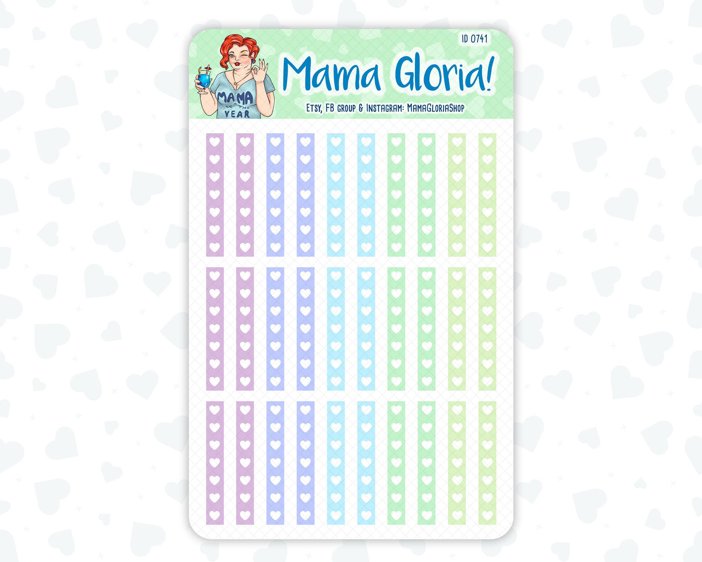 Check box strips pannels for planners, ID 0739, 0740, 0741