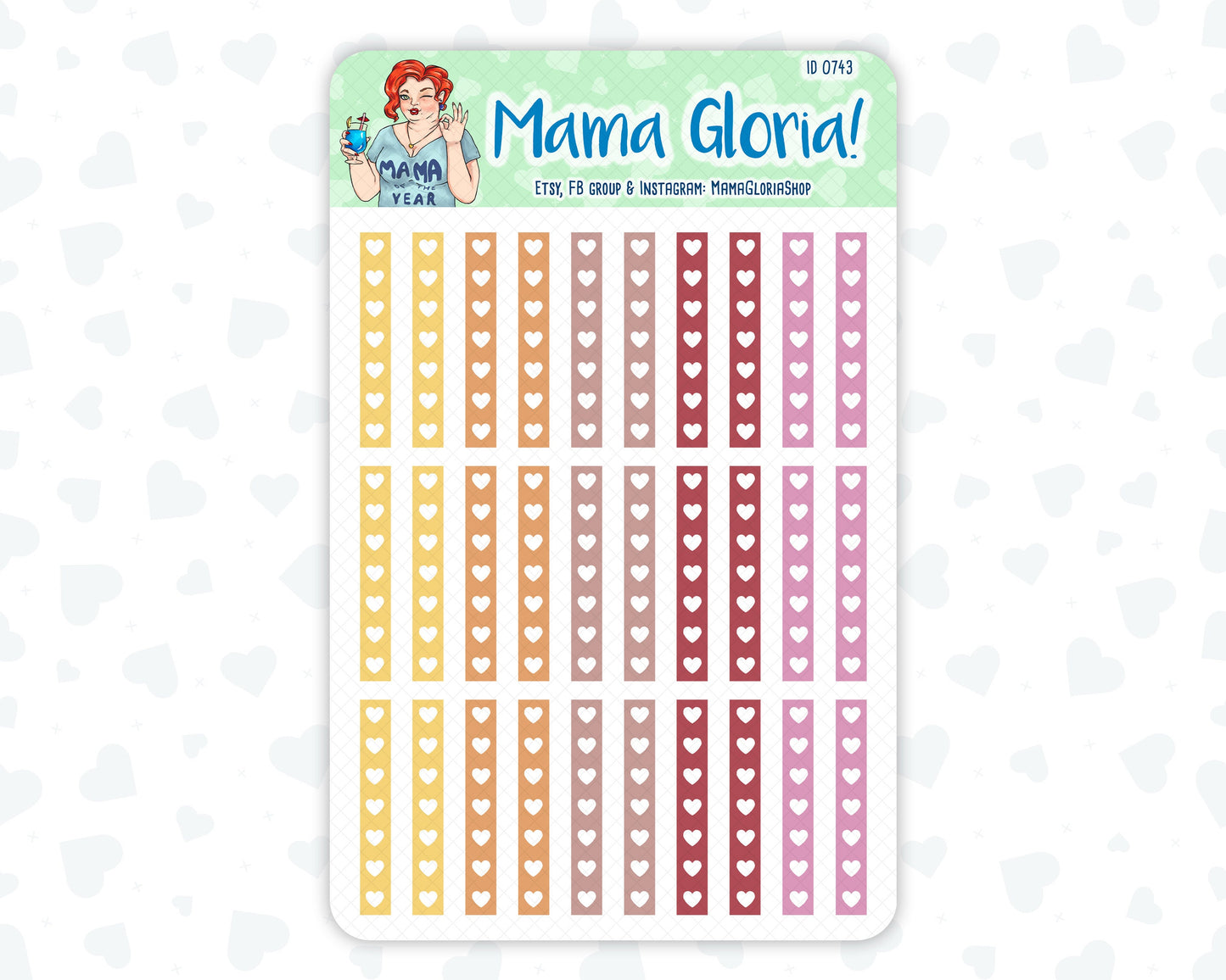 Check box strips pannels for planners, ID 0742, 0743, 0744