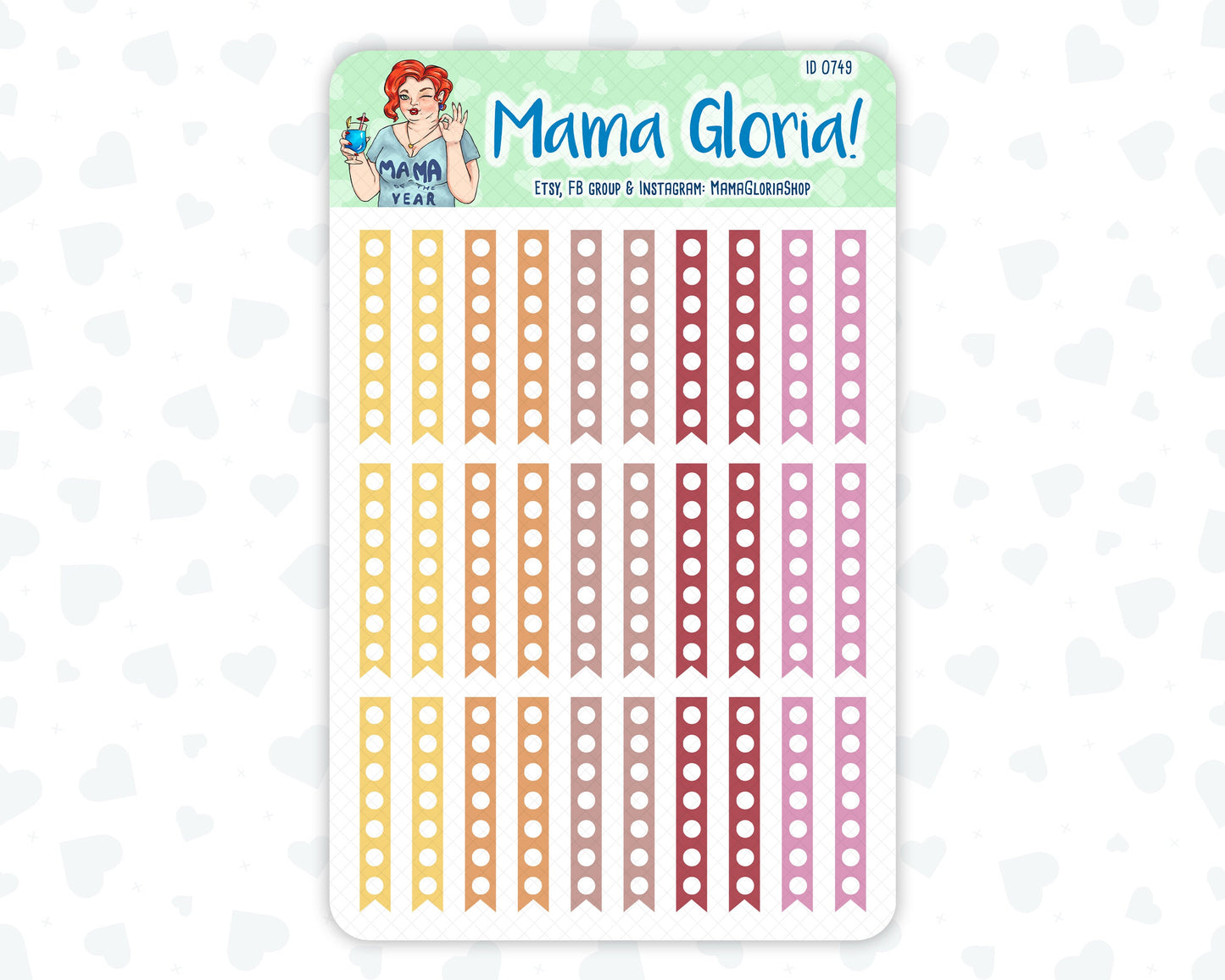 Check box flags strips pannels for planners, ID 0748, 0749, 0750
