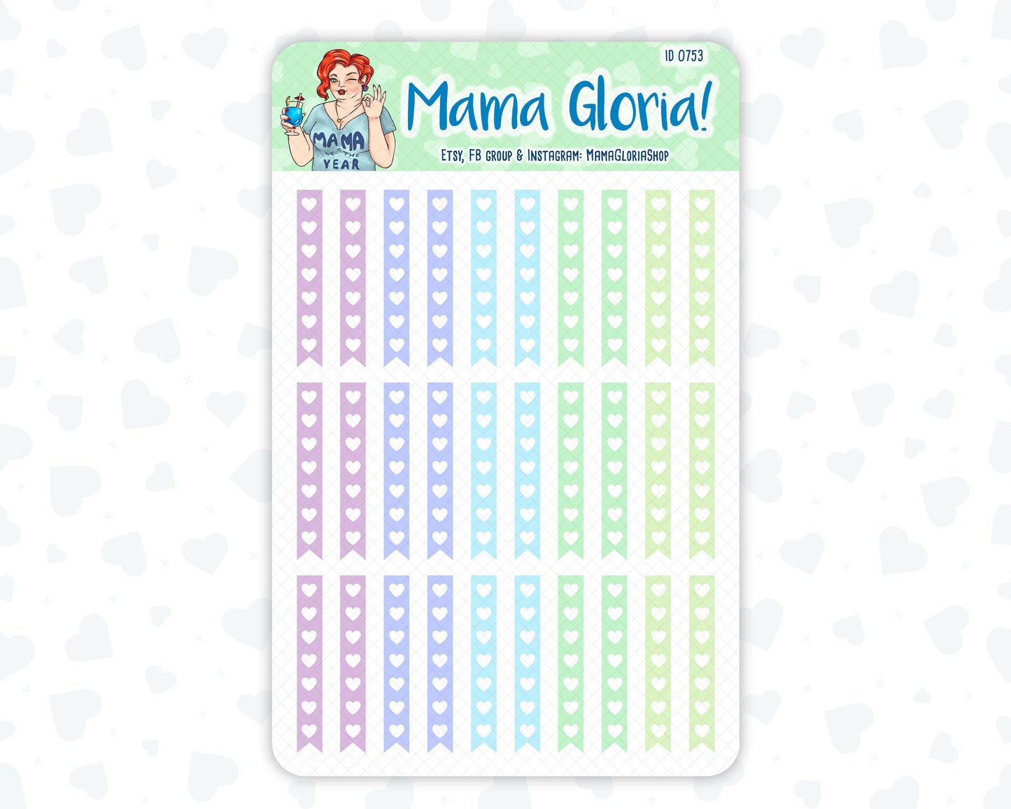 Check box flags strips pannels for planners, ID 0751, 0752, 0753