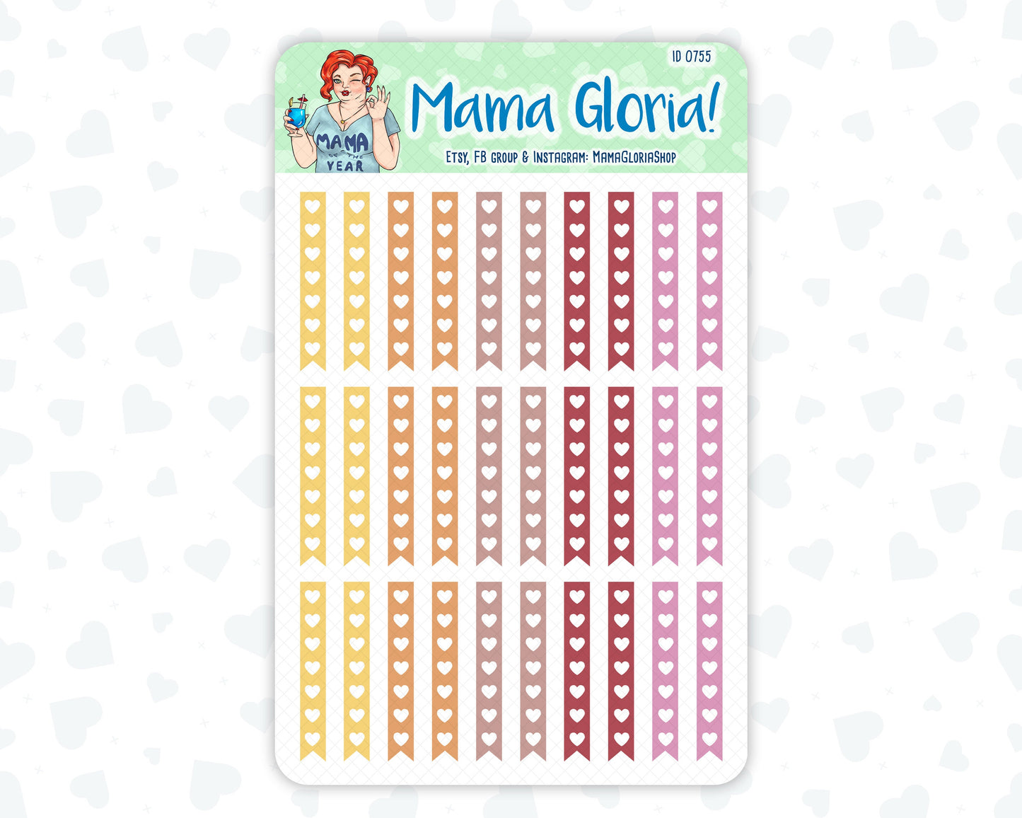 Check box flags strips pannels for planners, ID 0754, 0755, 0756