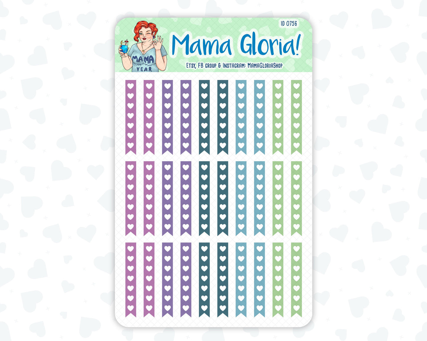 Check box flags strips pannels for planners, ID 0754, 0755, 0756