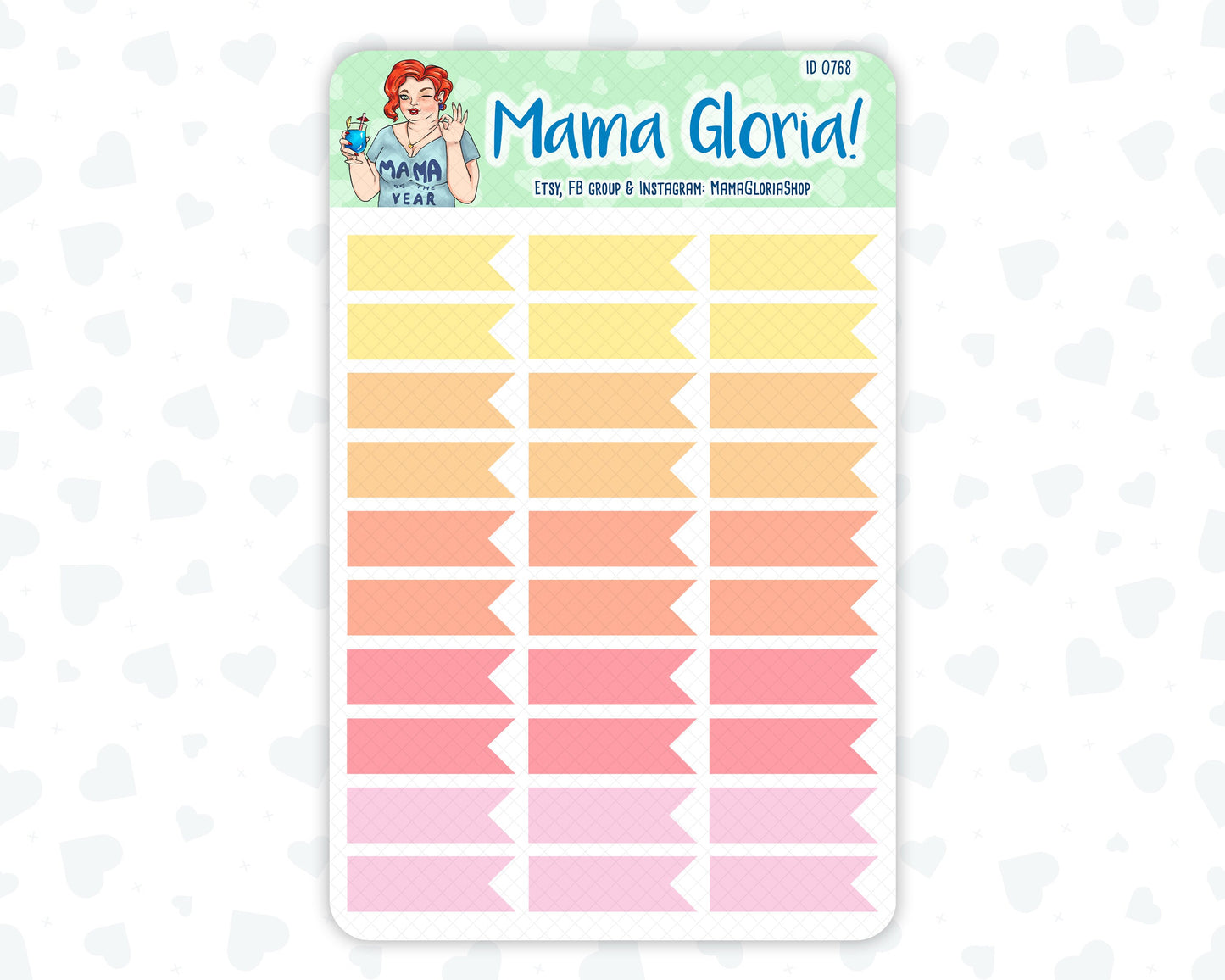 Quarter box, flags, pannels for planners, ID 0767, 0768, 0769