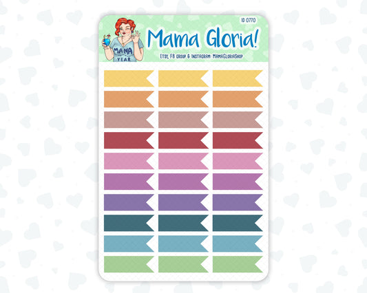 Quarter box, flags, pannels for planners, ID 0770, 0771, 0772