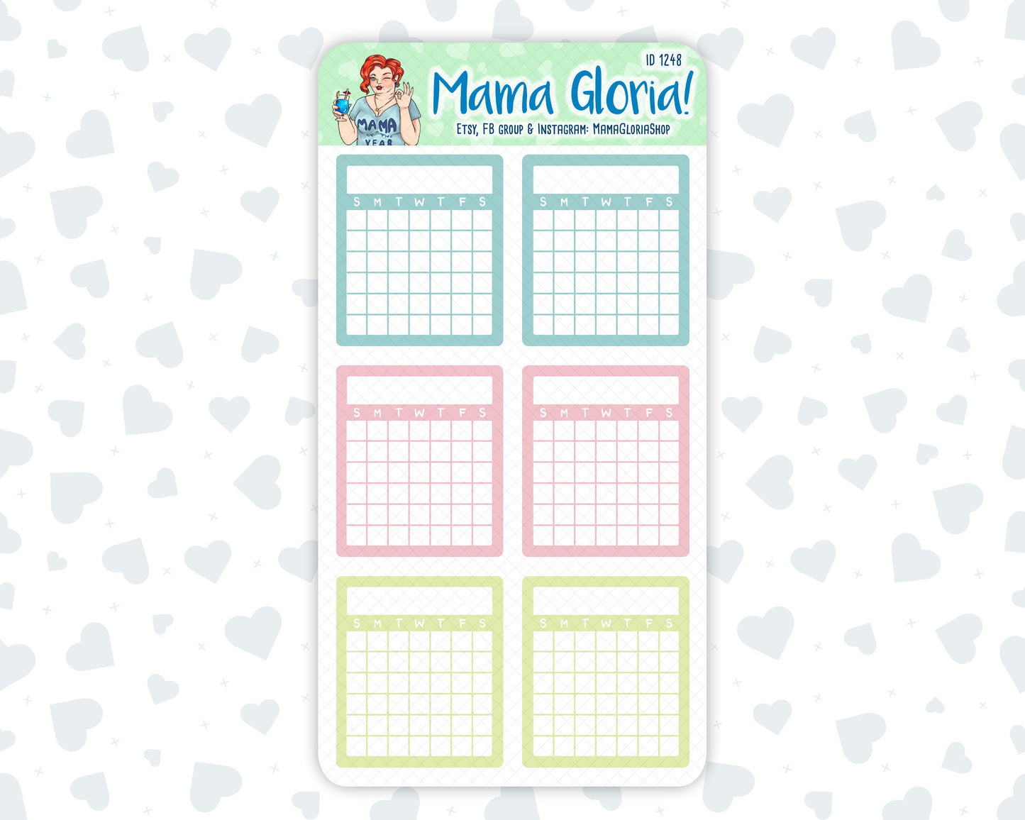 Monthly Trackers - Notes Page - Dashboard -For Planners - Erin Condren - Happy Planner- ID 1248, 1249, 1250