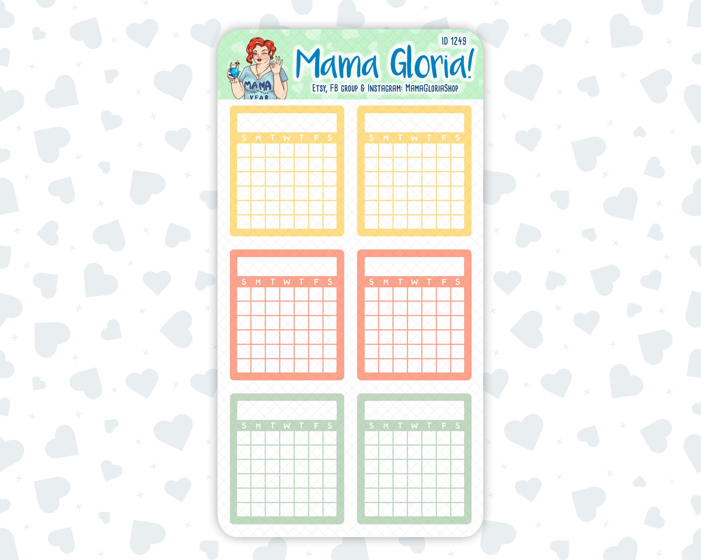 Monthly Trackers - Notes Page - Dashboard -For Planners - Erin Condren - Happy Planner- ID 1248, 1249, 1250
