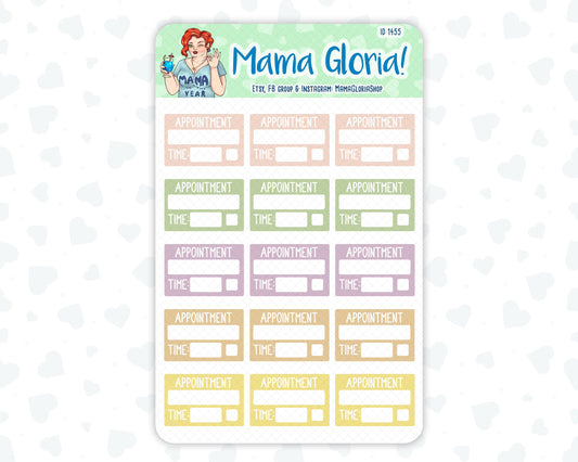Appointment Boxes/ Pannels - Stickers For Planners - Erin Condren - Happy Planner- ID 1455