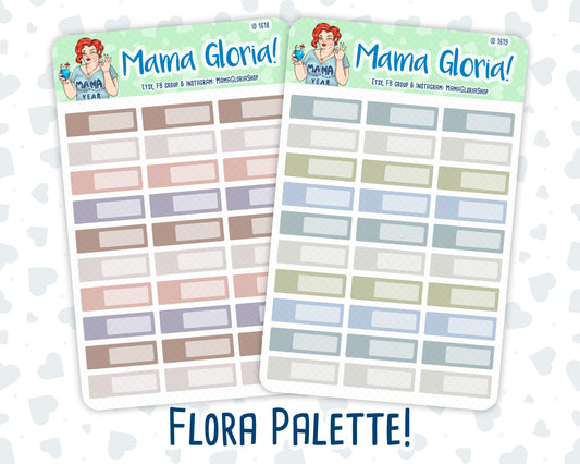 Quarter boxes - Flora pallet - stickers for planners, ID 1618, 1619