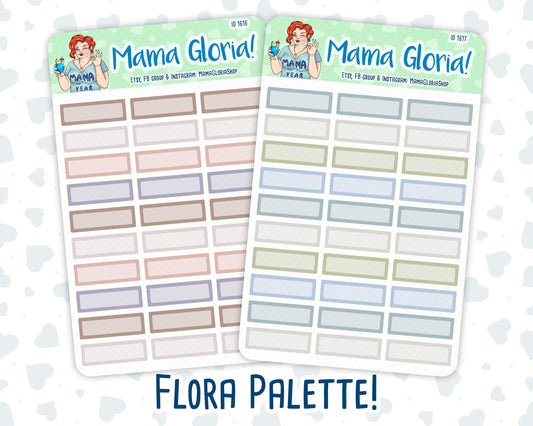 Quarter boxes - Flora pallet - stickers for planners, ID 1616, 1617