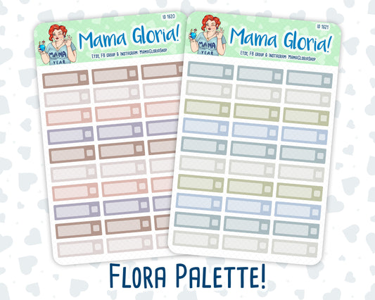 Quarter boxes - Flora pallet - stickers for planners, ID 1620, 1621