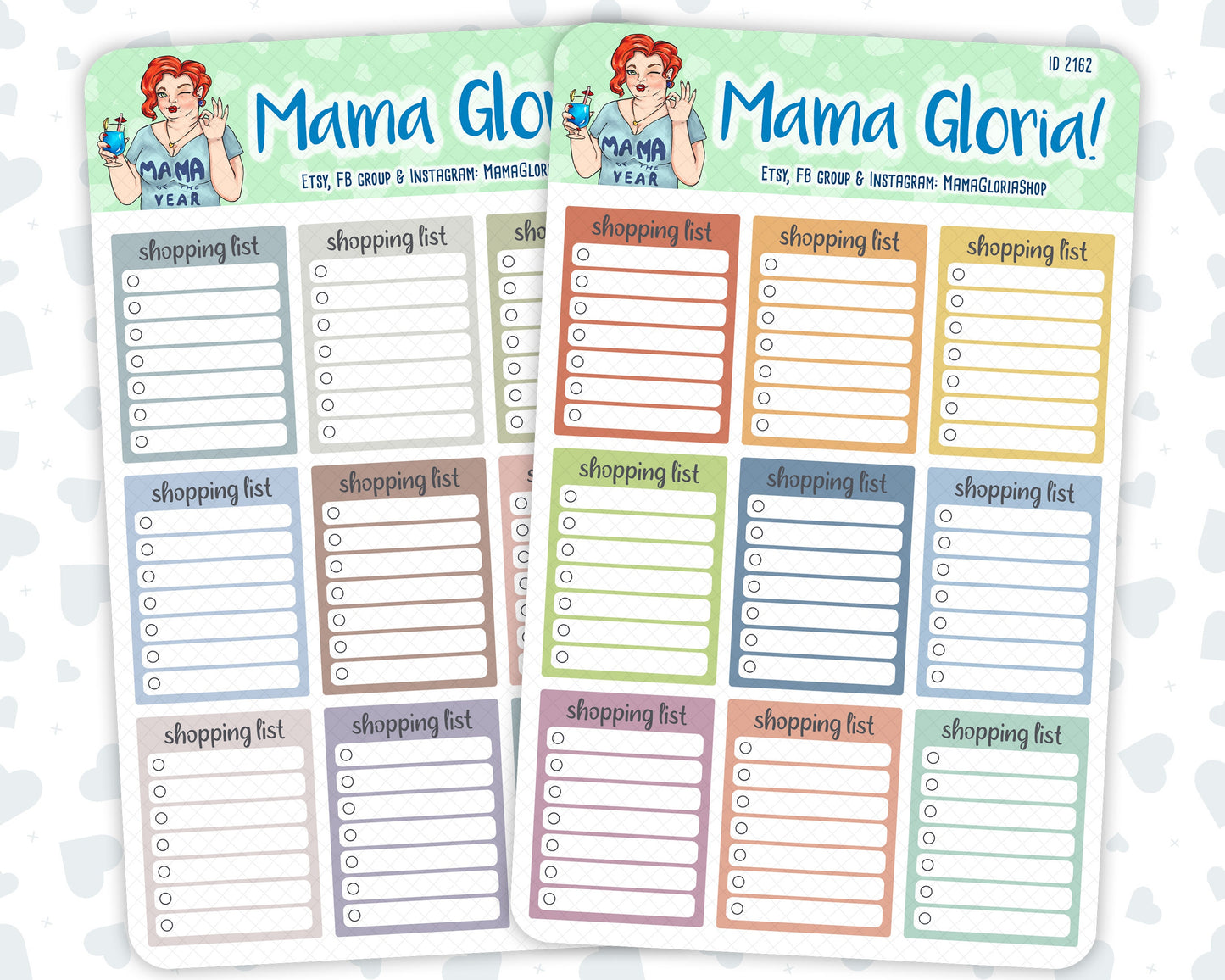 Shopping List- Full Box - Flora Palette - Stickers For Planners, ID 2161/2162