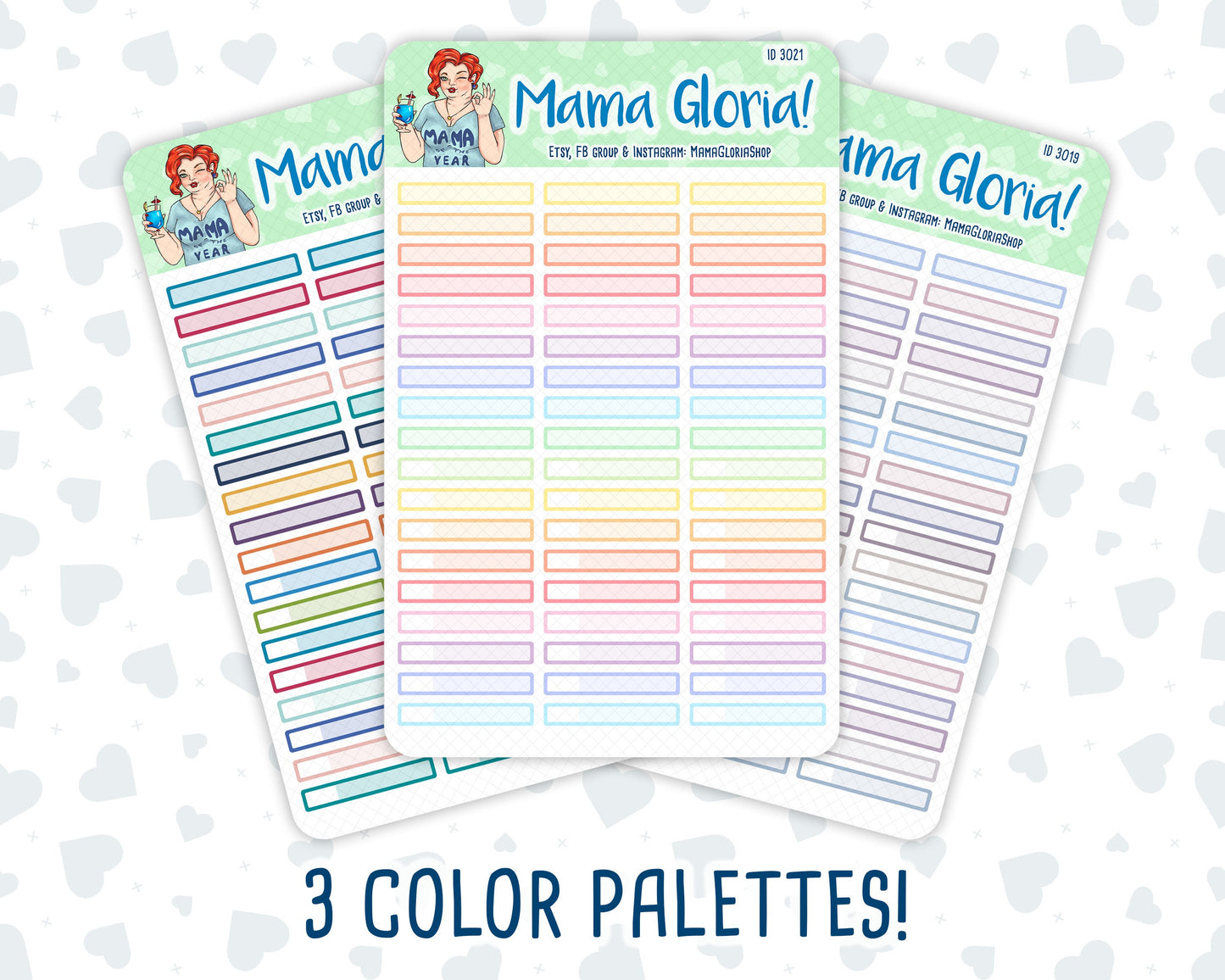 Half Hour - Labels - Appointments - Flora pallet - stickers for planners, ID 3019, 3020, 3021