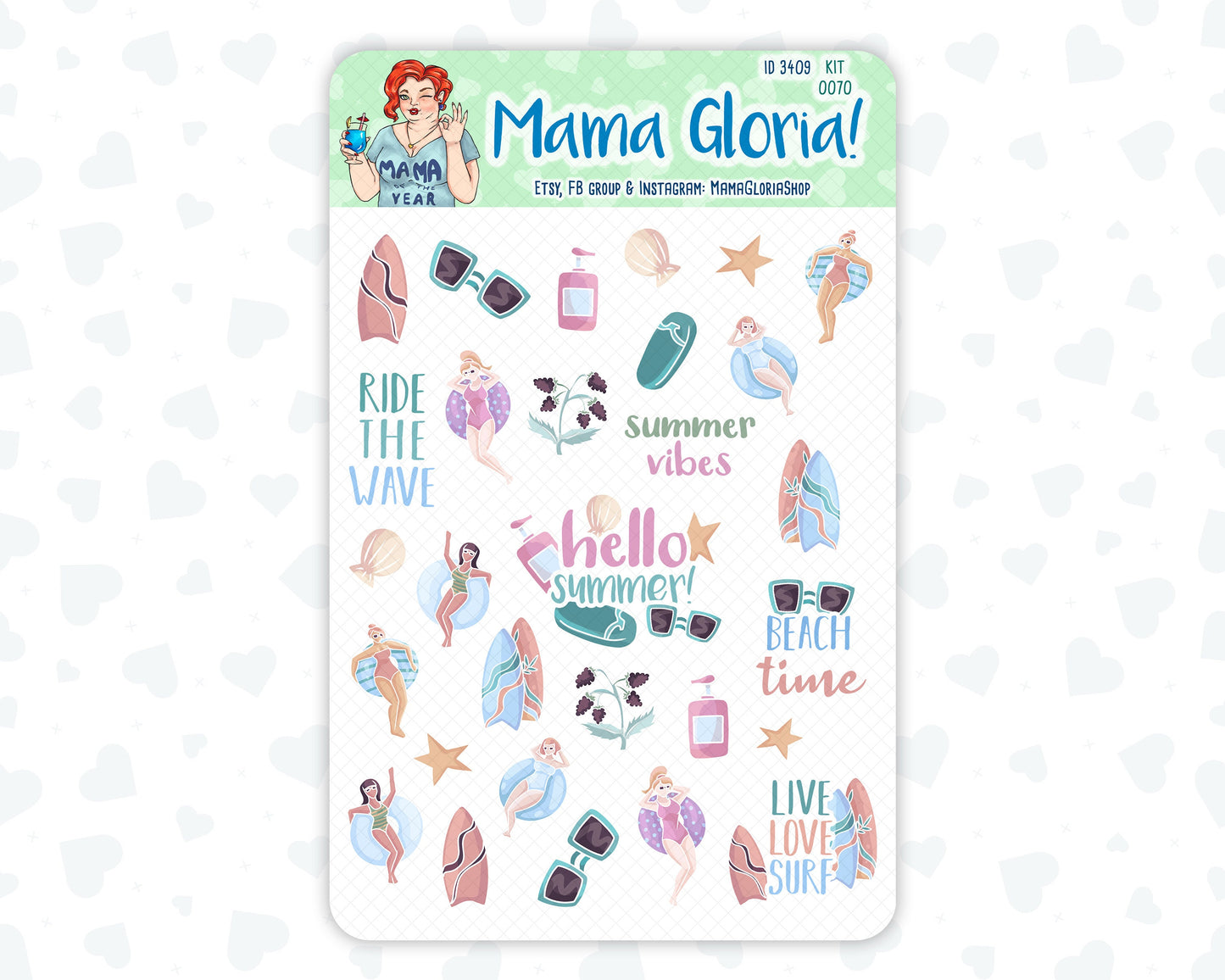 On The Beach - Decorative Stickers For Planners - Erin Condren - Happy Planner Kit - 0070, ID 3409