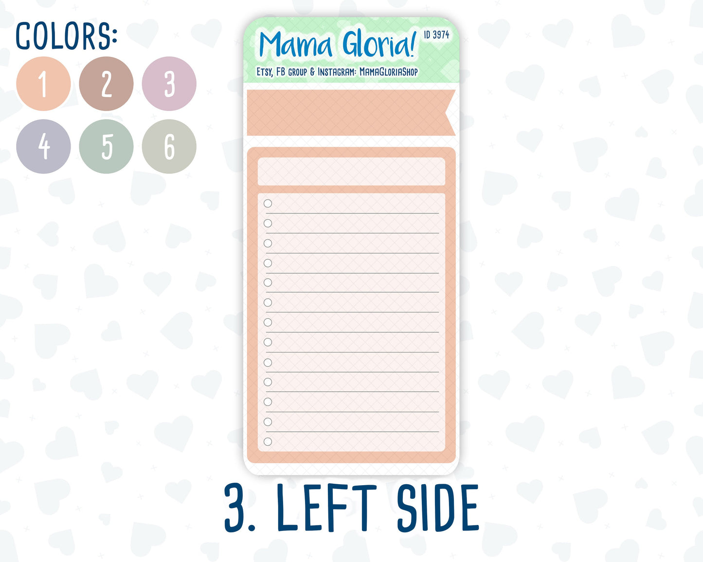 7x9 Dashboard Kit- 6 flora colors - Notes Page for planners - Habit Tracker