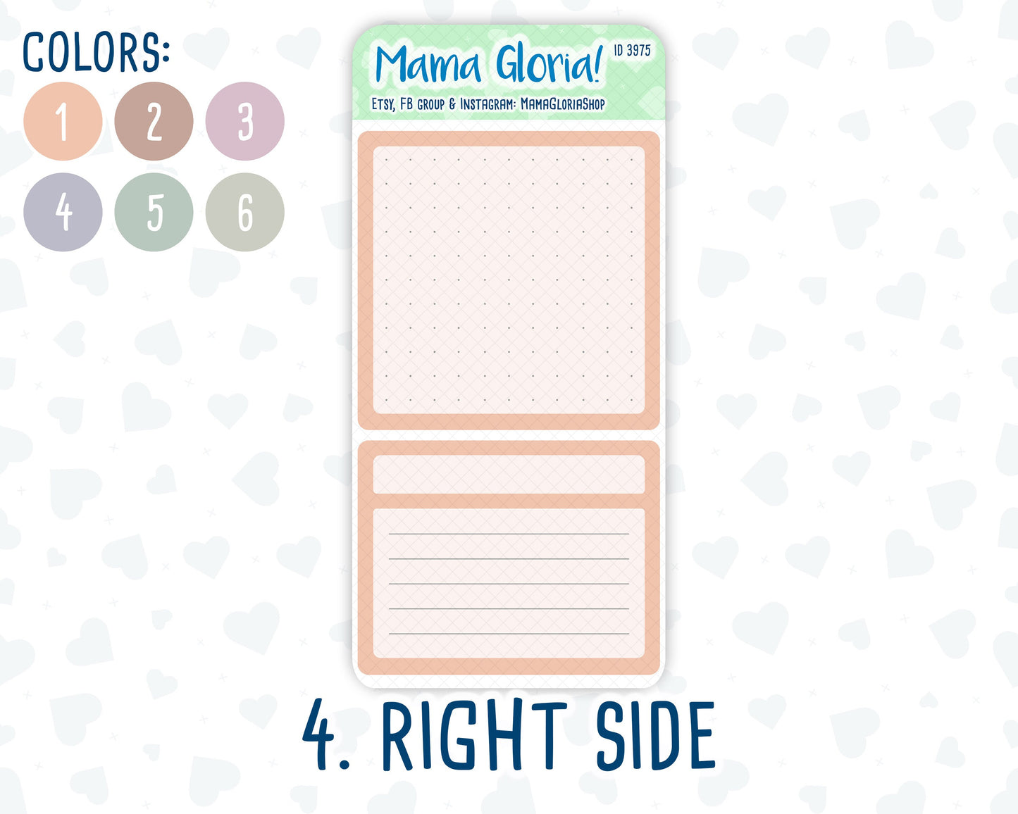7x9 Dashboard Kit- 6 flora colors - Notes Page for planners - Habit Tracker