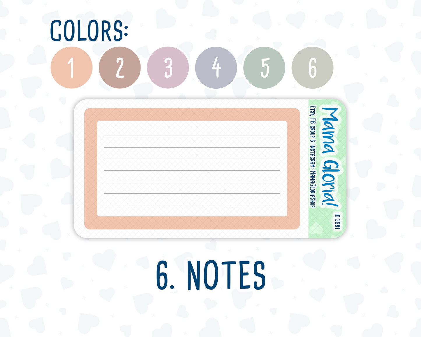 A5 Dashboard Kit- 6 flora colors - Notes Page for planners - Habit Tracker