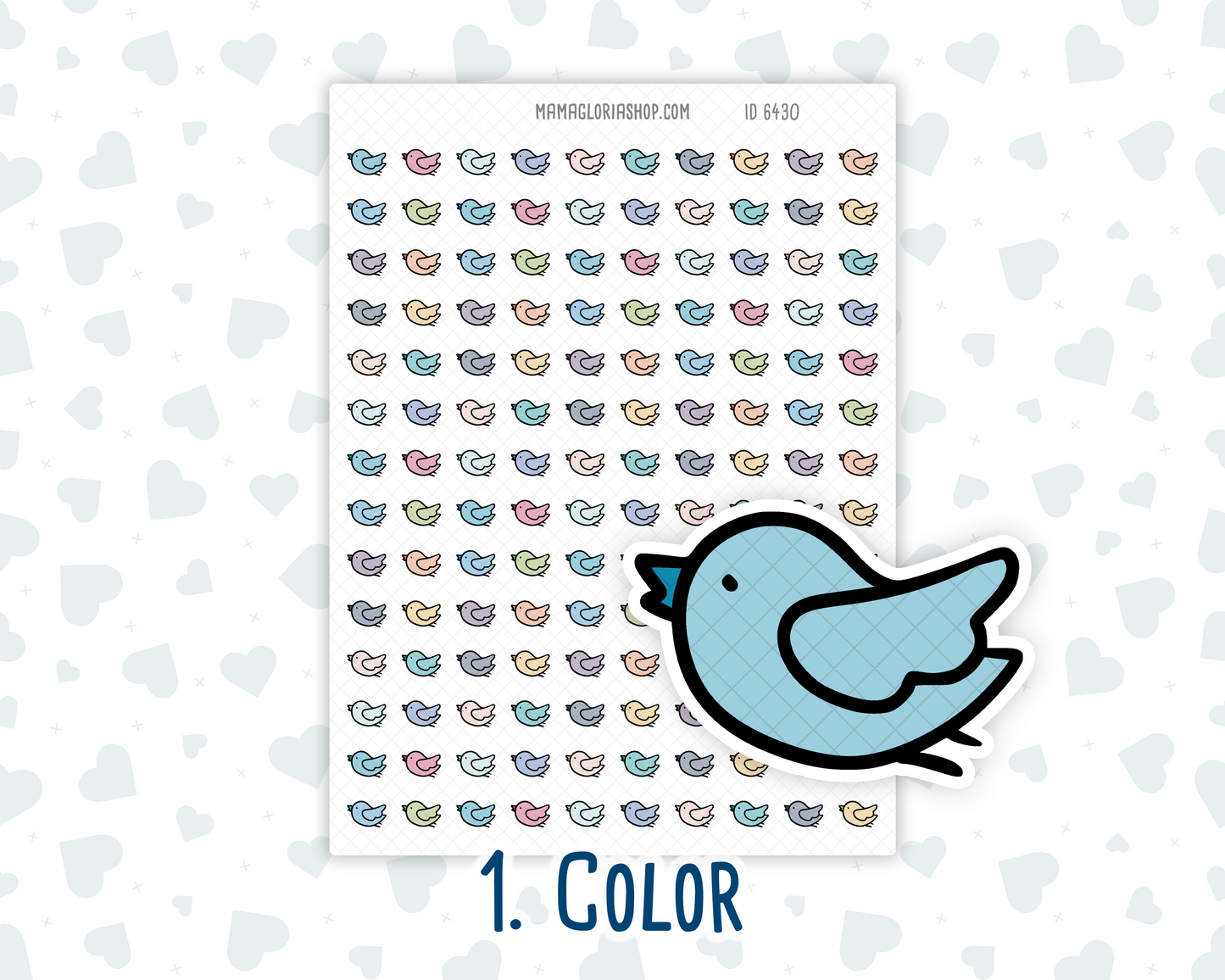Bird - Cage Cleaning - Feeding Reminders - Mini Doodle Icon-Sticker