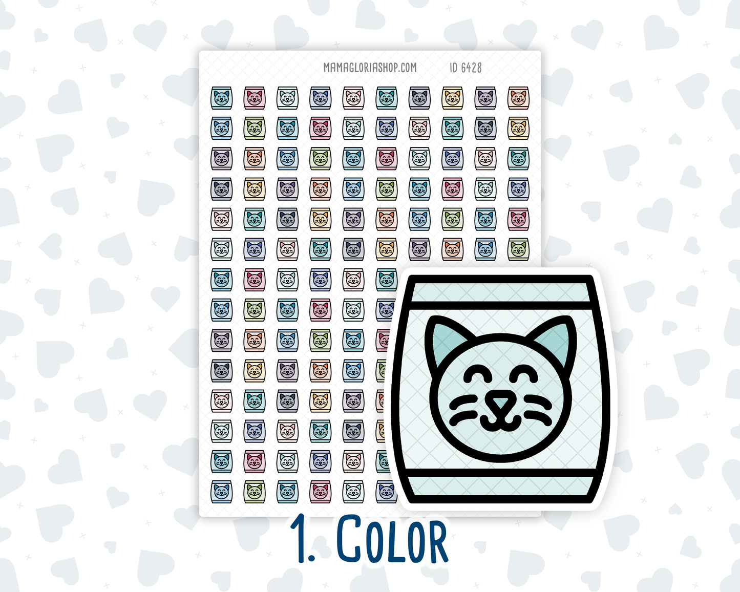Buy Cat Food - Feeding Reminders - Mini Doodle Icon-Sticker
