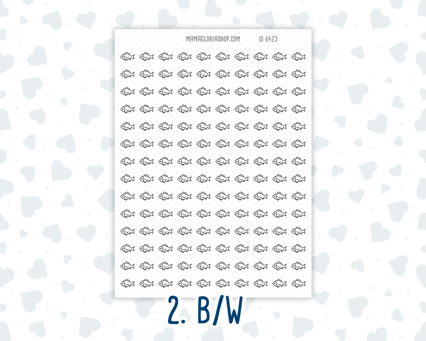 Fish- Aquarium Cleaning - Feeding Reminders - Mini Doodle Icon-Sticker